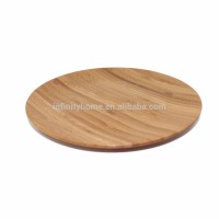 Kitchen use disposable bamboo round rotating serving tray