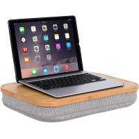 Nutrual Bamboo Convinient Laptop Desk with Storage Compartment  Pillow Cushioned Laptop Accessories-Working at home