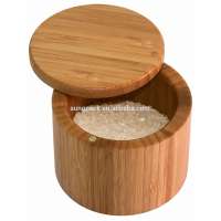 Promotion Custom Design Kitchen Bamboo Storage Boxes for Suger Salt Home Organization Container