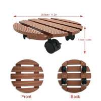 Round wood Planter Dolly Mover Roller Trolley