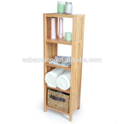 Freestanding 5-Tiers Wooden Bamboo Storage Bathroom Shelf Organizer