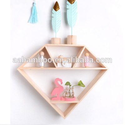 Bamboo wooden wall hanging shelf home decor