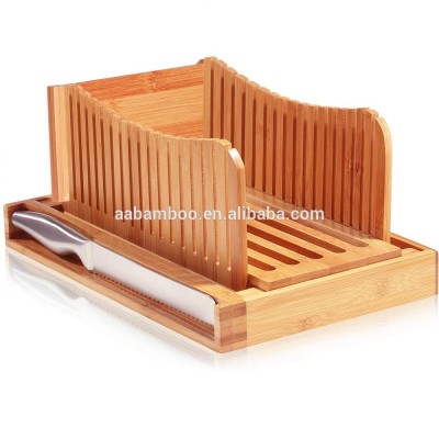 Home table top wooden bamboo foldable bread slicer