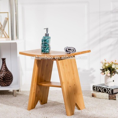 Bamboo wooden bathroom bench