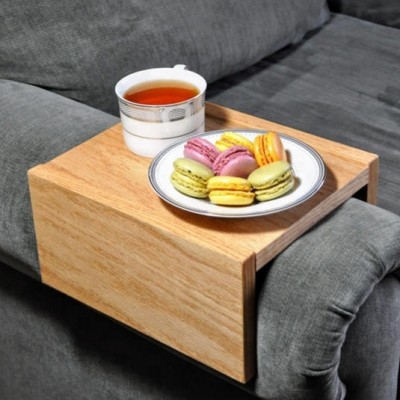 Bamboo wood couch arm table sofa arm tray