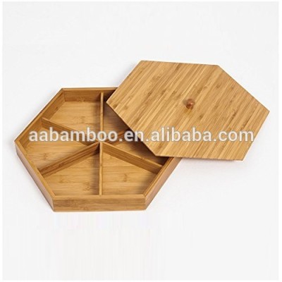 Bamboo Wood Dry Fruit Lattice With Cover Living Fruit Plate