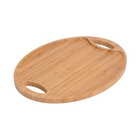 Bamboo Tray with Handles Round Wooden Tray  Great for Food