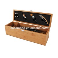 100% natural bamboo gift wooden wine box set