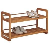 2- Tier Stackable Bamboo Shoe Rack