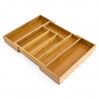 Kitchen Utensil Adjustable Bamboo Drawer Organizer