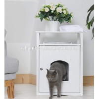 Indoor Nightstand Bamboo Wooden Pet Cat House