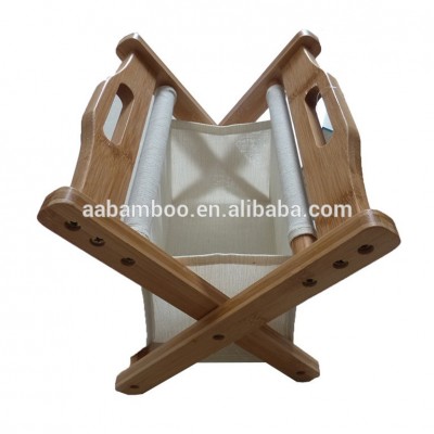 Foldable bamboo laundry basket laundry bag