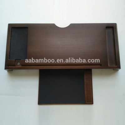 bamboo wood desktop computer monitor riser stand