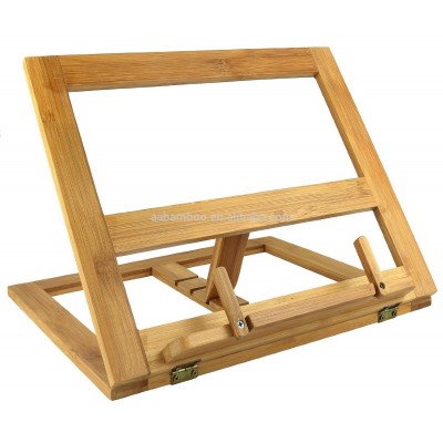 adjustable folding bamboo wooden book stand