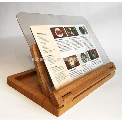 Bamboo Cookbook Holder with Acrylic Shield