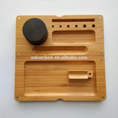 Magnetic Tobacco Smoke Wooden Bamboo Rolling Tray