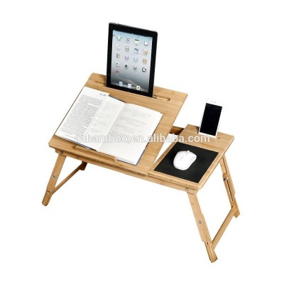 Adjustable portable laptop lap desk with mouse pad and phone holder