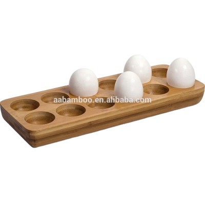 Solid Bamboo Wooden Egg Holder Wood Egg Crate